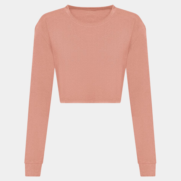 AWDis Ladies Long Sleeve Cropped T-Shirt Thumbnail