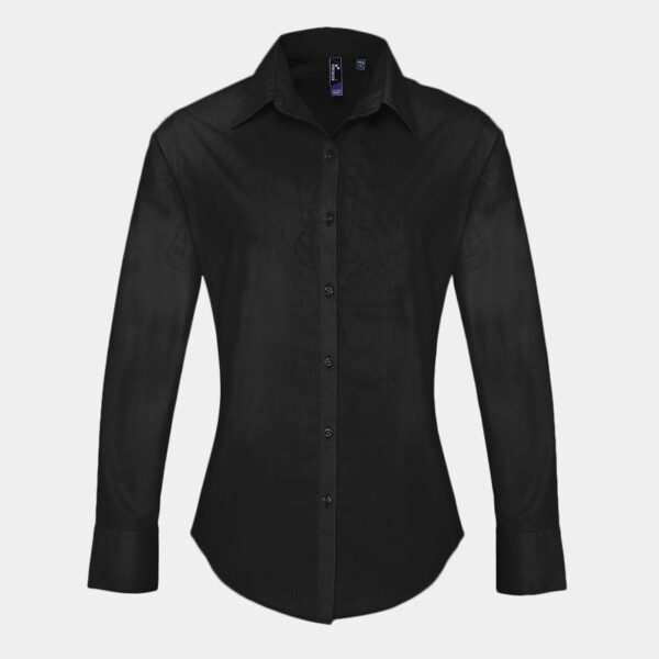 Premier Ladies Supreme Long Sleeve Poplin Shirt Thumbnail