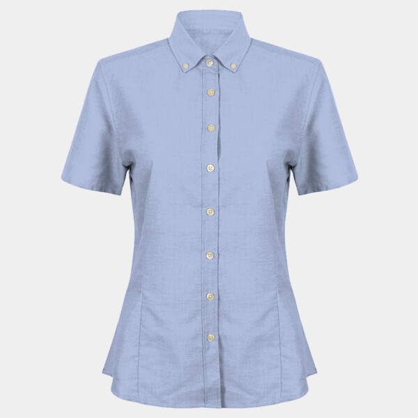 Henbury Ladies Modern Short Sleeve Regular Fit Oxford Shirt Thumbnail