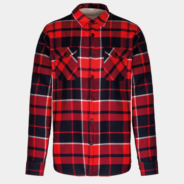 Kariban Sherpa Lined Checked Shirt Jacket Thumbnail