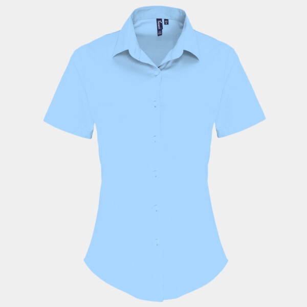 Premier Ladies Short Sleeve Stretch Fit Poplin Shirt Thumbnail